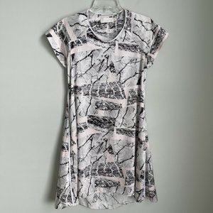 Kaelen New York Gray Short Sleeve Open Back High Low Hem Dress